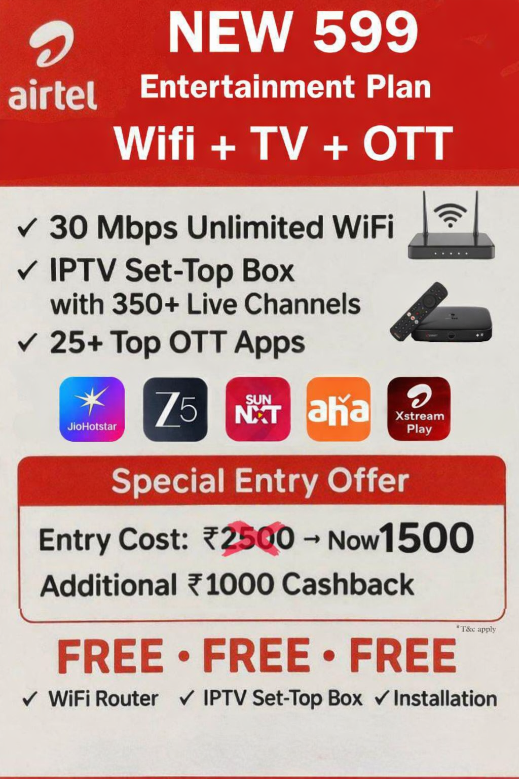 Airtel WiFi Bonanza Offer